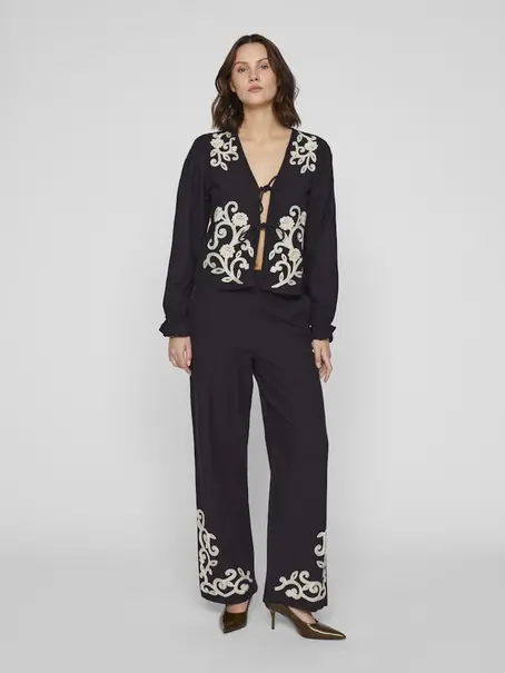 VILA VIPOLENE V-NECK L/S TOP/BFS