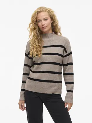 VILA VIRIL MOCK NECK L/S KNIT RIB TOP 2
