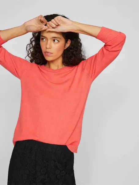 VILA VIRIL O-NECK L/S KNIT TOP - NOOS