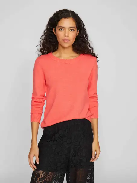VILA VIRIL O-NECK L/S KNIT TOP - NOOS