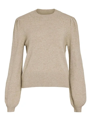 VILA VIRIL TURTLE-NK BALLOON L/S TOP - N