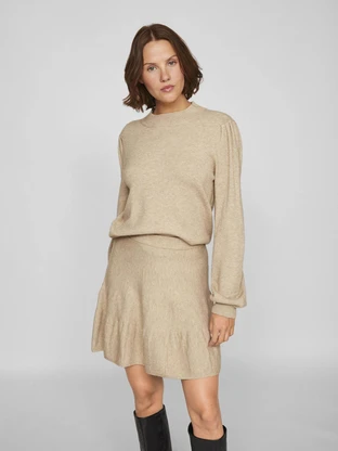 VILA VIRIL TURTLE-NK BALLOON L/S TOP - N
