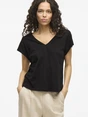 VILA VISYMA LACE V-NECK CAP SLEEVE TOP/D
