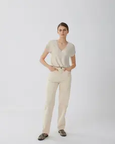 VILA VISYMA LACE V-NECK CAP SLEEVE TOP/D