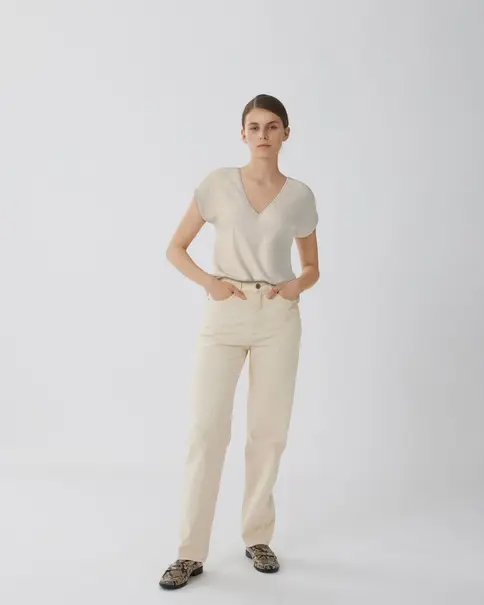VILA VISYMA LACE V-NECK CAP SLEEVE TOP/D