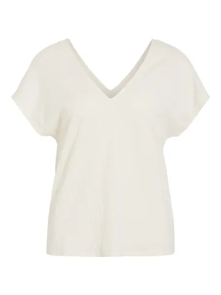 VILA VISYMA LACE V-NECK CAP SLEEVE TOP/D