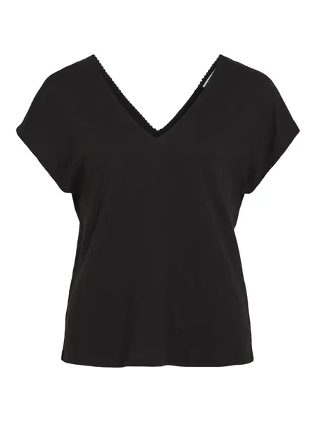VILA VISYMA LACE V-NECK CAP SLEEVE TOP/D