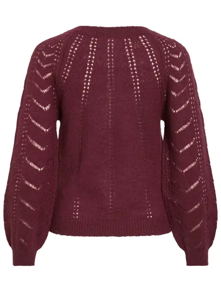 VILA VITULI O-NECK L/S DETAIL KNIT TOP/P