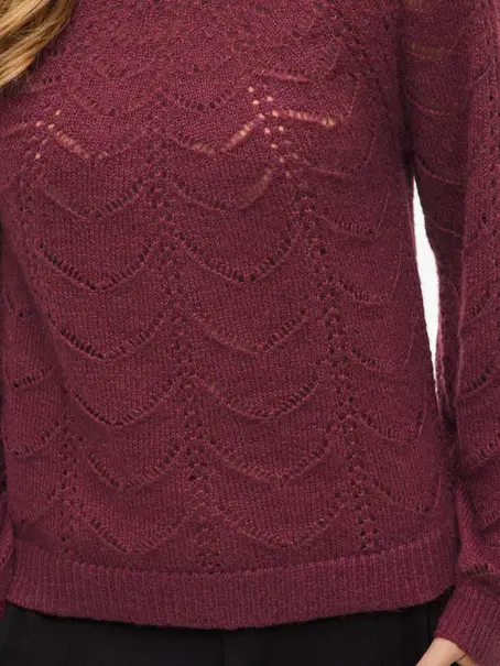 VILA VITULI O-NECK L/S DETAIL KNIT TOP/P