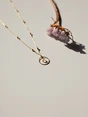 VINOOS NECKLACE GOLD CIRCLE PINK THINK