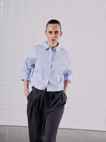 WITHBLACK WBLQUINIE STRIPE CROPPED SHIRT