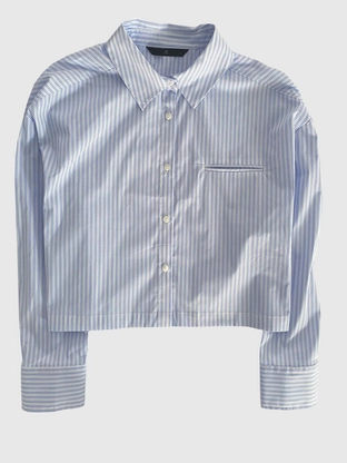 WITHBLACK WBLQUINIE STRIPE CROPPED SHIRT