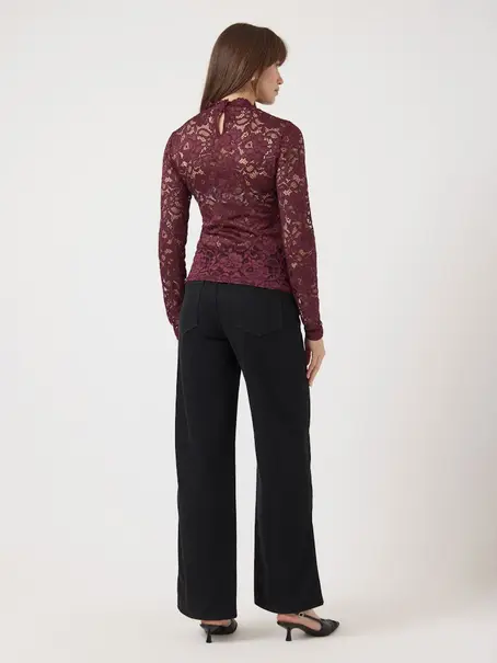 Y.A.S YASLACEY LS LACE TOP S. NOOS