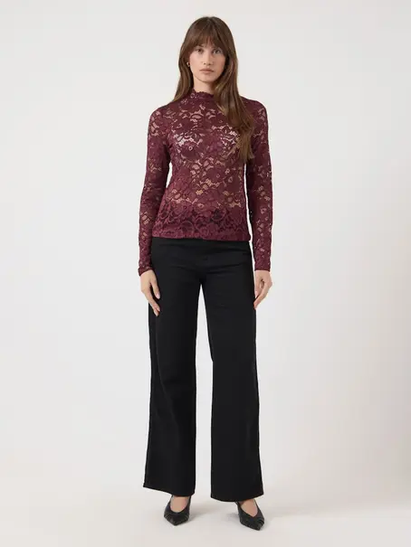 Y.A.S YASLACEY LS LACE TOP S. NOOS