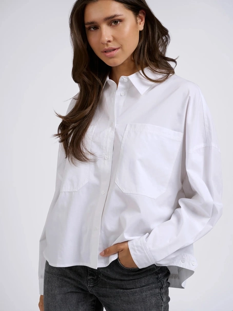 YAYA Batwing cropped blouse w. pock