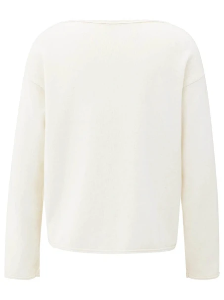 YAYA Boatneck sweater with fringes