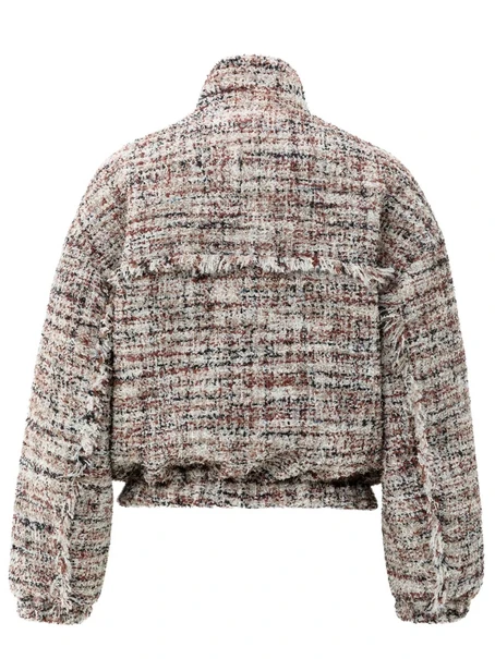 YAYA Boucle jacket with fringes