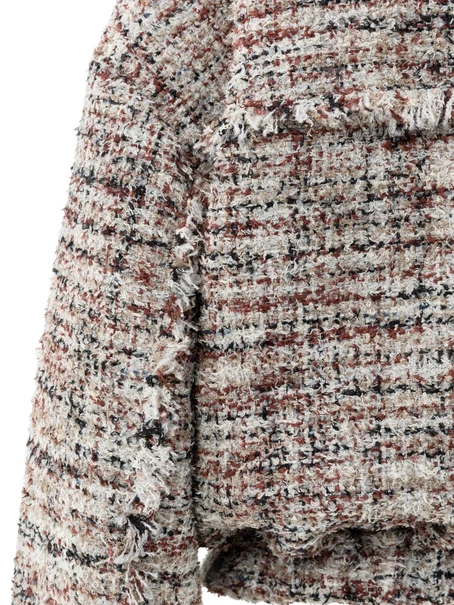 YAYA Boucle jacket with fringes
