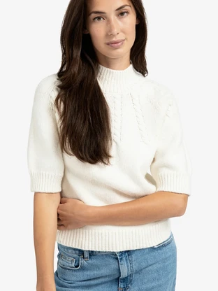 YAYA Cable sweater short sleeve