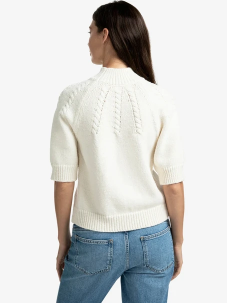 YAYA Cable sweater short sleeve