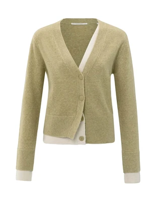 YAYA Cardigan with contrast details