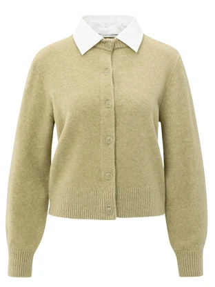 YAYA Cardigan with detachable woven