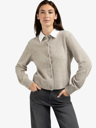 YAYA Cardigan with detachable woven