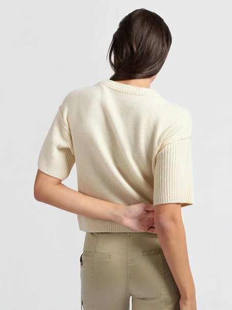 YAYA Cardigan with wide short sleev