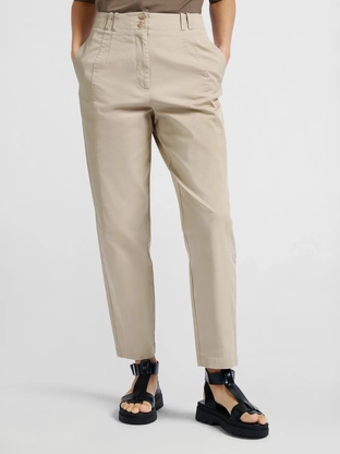YAYA Cotton woven high waist trouse