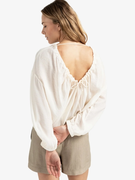 YAYA Crinkle top with low back