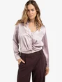 YAYA Cropped satin blouse