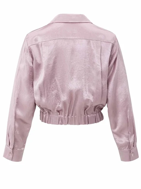YAYA Cropped satin blouse