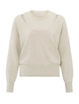 YAYA Deep round neck sweater with t