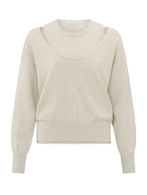 YAYA Deep round neck sweater with t