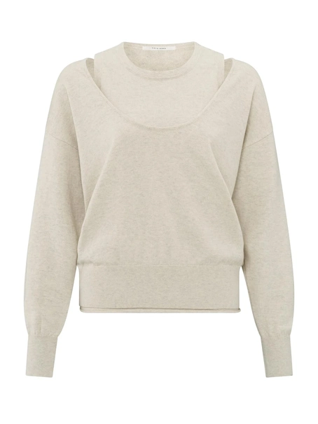 YAYA Deep round neck sweater with t