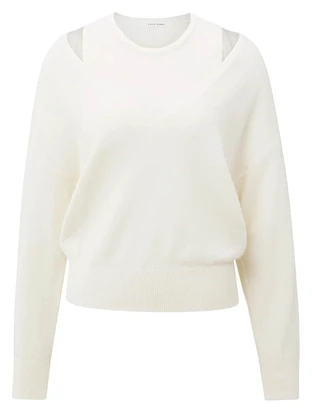 YAYA Deep v-neck sweater with top