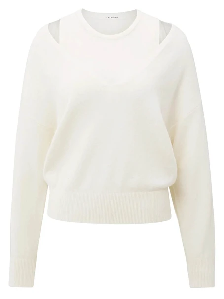 YAYA Deep v-neck sweater with top