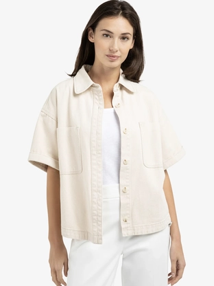 YAYA Denim jasje met korte mouwen