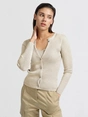 YAYA Fake cardigan in rib stitch