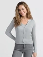 YAYA Fake cardigan in rib stitch