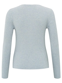 YAYA Fake cardigan in rib stitch