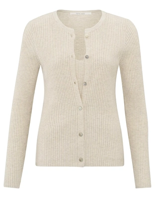 YAYA Fake cardigan in rib stitch