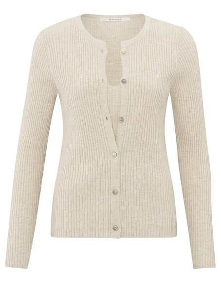 YAYA Fake cardigan in rib stitch