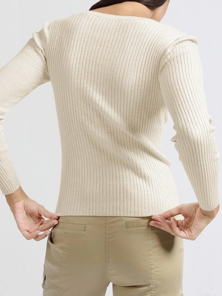 YAYA Fake cardigan in rib stitch