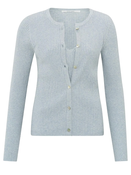 YAYA Fake cardigan in rib stitch