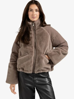 YAYA Faux fur jacket with padded ny