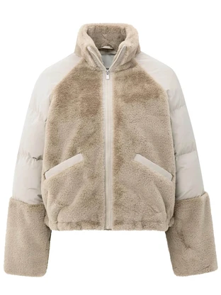 YAYA Faux fur jacket with padded ny