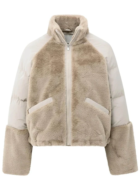 YAYA Faux fur jacket with padded ny
