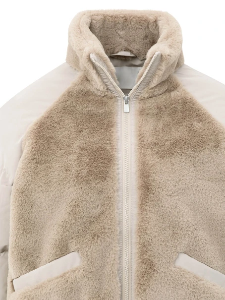 YAYA Faux fur jacket with padded ny