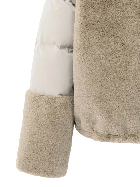 YAYA Faux fur jacket with padded ny